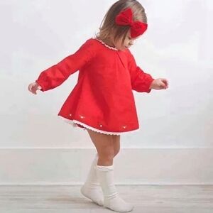 Well Dressed Wolf Red Swiss Dot Tunic Set - Girls 5